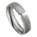 Fingerring JOBO "Ring mit Diamant 0,05 ct." Fingerringe Gr. 60, SI = kleine Einschlüsse, Diamanten-Titan, grau (titanfarben) Damen Fingerringe