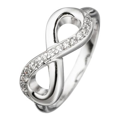 Silberring JOBO "Unendlichkeit" Gr. 54, silber (silber 925), Fingerringe, Damen, 54, Silber 925 (Sterlingsilber), 925 Silber mit 15 Zirkonia Image