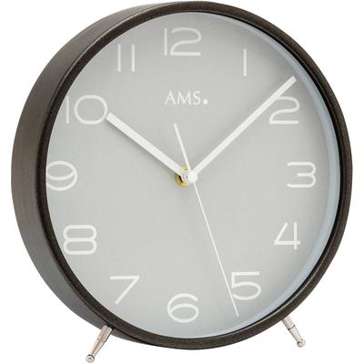Funktischuhr AMS "F5120", grau, Tischuhren, Quarzuhr, Holzuhr, Wohnzimmer, Schlafzimmer, Geschenkidee Image