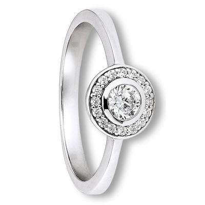 Silberring ONE ELEMENT "Zirkonia Ring aus 925 Silber" Gr. 54, silber, Fingerringe, Damen, 54,mit Zirkonia, Silber 925 (Sterlingsilber), edles Design – modisch & dezent zugleich Image