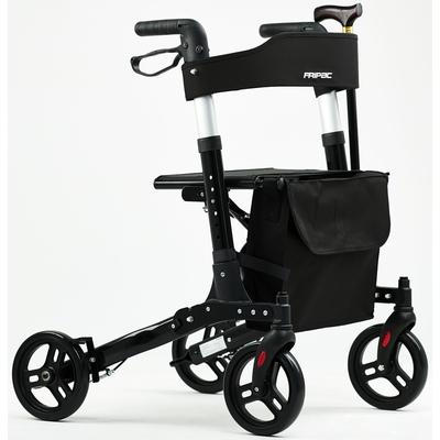 Rollator FRIPAC "Leichtgewicht-Rollator R-1011" Rollatoren schwarz Komplettpaket für innen & außen