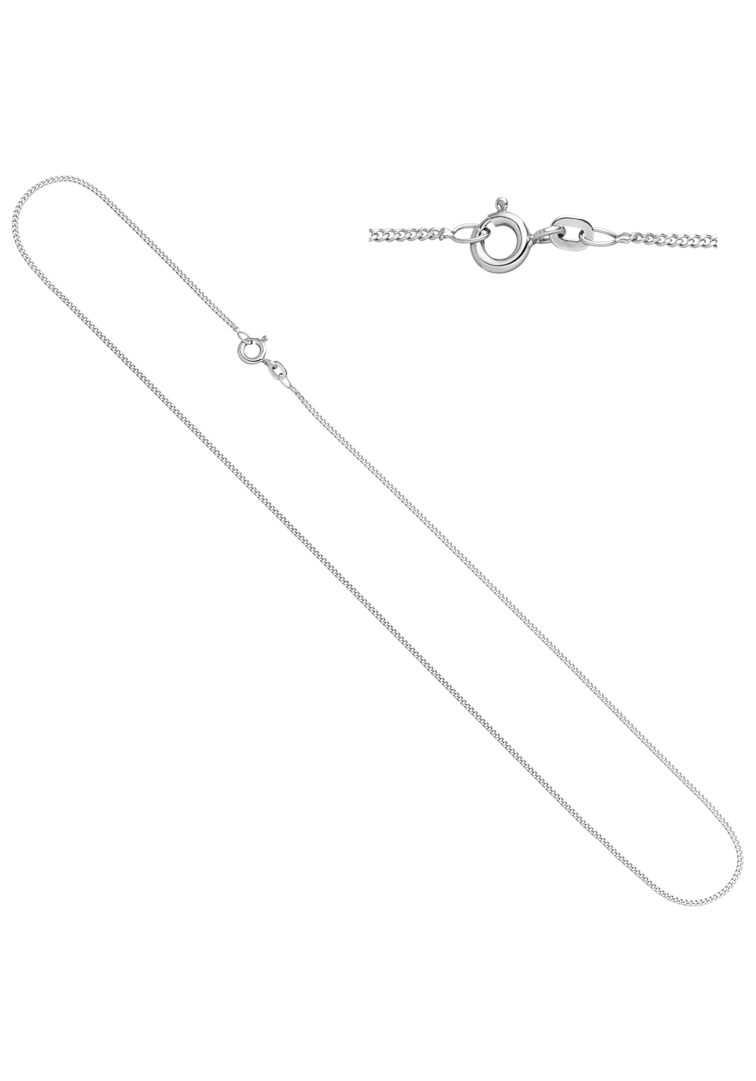 Goldkette JOBO, weiß (weißgold 333), Halsketten, Weißgold 333, L: 42, Panzerkette 333 Weißgold 42 cm 1,3 mm