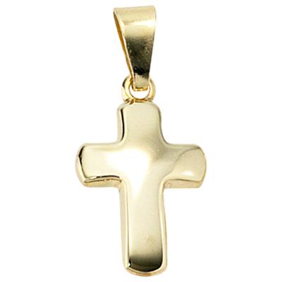 Kreuz-Anhänger JOBO "Anhänger Kreuz", gold (gelbgold 333), Schmuckanhänger, Damen, Gelbgold 333, 333 Gold