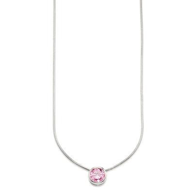 Kette mit Anhänger BRUNO BANANI "Schmuck Geschenk Silber 925 Halsschmuck Halskette Schlangenkette Stein", bunt (silberfarben, pink), Halsketten, Damen, Silber 925 (Sterlingsilber), L: 45cm, mit Zirkonia (synth.), Korund (synth.) oder Spinell (synth.) Image