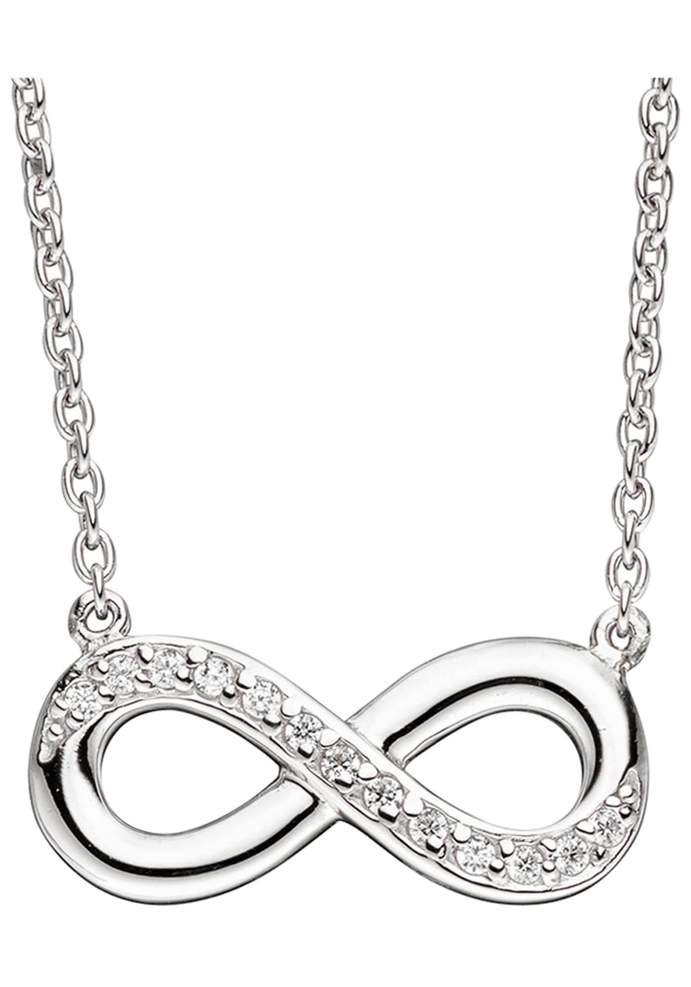 Kette mit Anhänger JOBO "Unendlichkeit", silber (silber 925), Halsketten, Damen, Silber 925 (Sterlingsilber), L: 41, 925 Silber mit 13 Zirkonia 41 cm Image