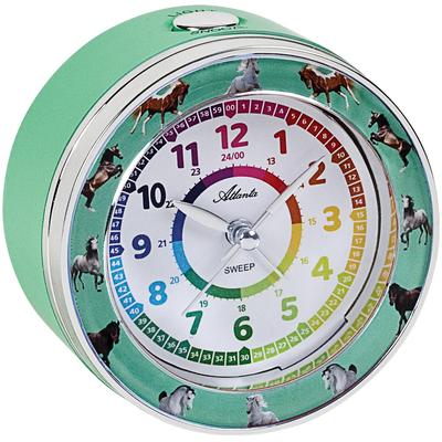Quarzwecker ATLANTA "Pferdewecker, 1982/6", grün, Wecker, Kinder, mit Pferdemotiv, ideal auch als Geschenk, Lernwecker Image