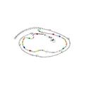 Fußkette JULIE JULSEN "ANKLET, CROSS, JJAC29220G, JJAC29220S" Fußkettchen Gr. Edelstahl, bunt (edelstahlfarben, gelb, rot, blau, orange, grün, rosa) Strandaccessoires