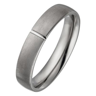 Fingerring JOBO Gr. 62, grau (titanfarben), Fingerringe, Damen, 62, Titan, Titan Image