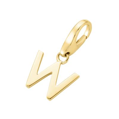 Charm Buchstabe "Buchstabe W, Silber 925", gold, GIORGIO MARTELLO MILANO, Charms, Damen, Silber 925 (Sterlingsilber)