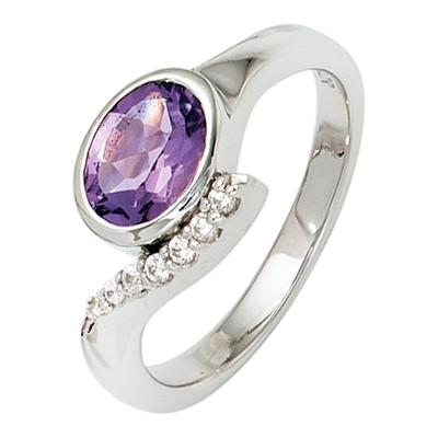 Silberring JOBO Gr. 52, silber (silber 925), Fingerringe, Damen, 52, Silber 925 (Sterlingsilber), 925 Silber mit Zirkonia Image