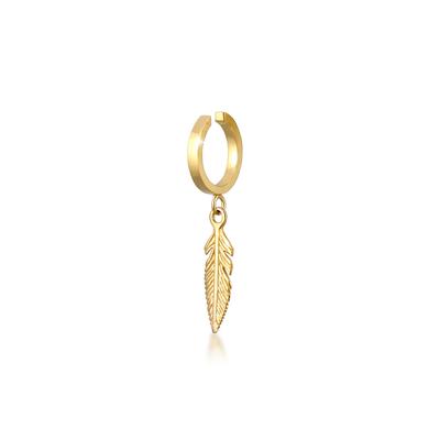 Single-Ohrhaken ELLI "Earcuff Ohrklemme Feder Hänger 925 Silber", gold, Ohrringe, Damen, OneSize, ohne Stein, Silber 925 (Sterlingsilber) Image