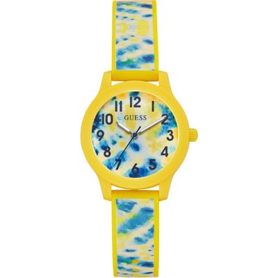 Quarzuhr GUESS "BILLIE, GK0003L1" Armbanduhren gelb (gelb, blau) Kinder Kinderuhren