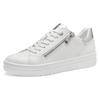 Plateausneaker MARCO TOZZI, Damen, Gr. 42, silber (weiß, silberfarben), Lederimitat, sportlich, Schuhe, Freizeitschuh, Halbschuh, Schnürschuh mit Prägung