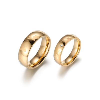 Partnerring FIRETTI "Schmuck Geschenk "LIEBE" Earth" Gr. 58, gold (gelbgoldfarben, kristallweiß), Fingerringe, 58,mit Zirkonia, Edelstahl, 6,1mm, mit oder ohne Zirkonia (synth.) Image