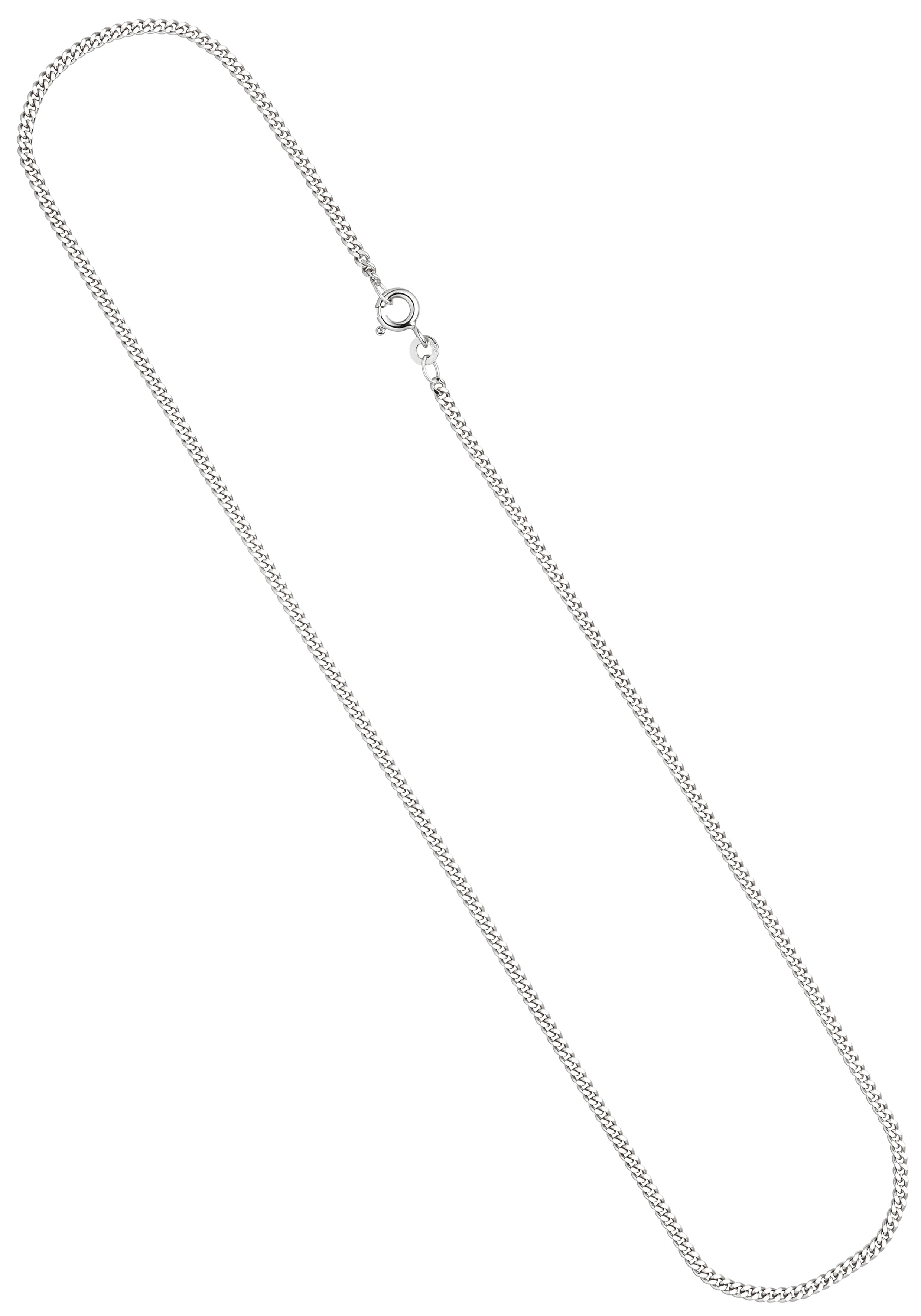 Goldkette JOBO, weiß (weißgold 333), Halsketten, Weißgold 333, L: 42, Panzerkette 333 Weißgold 42 cm 2,1 mm