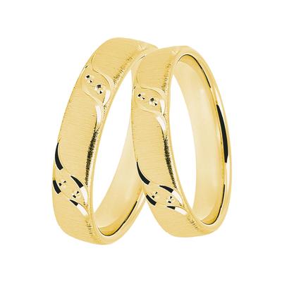 Trauring DOOSTI "Schmuck Geschenk Silber 925 Trauring Ehering Partnerring LIEBE" Gr. 52, gold (gelbgoldfarben), Fingerringe, 52, Silber 925 (Sterlingsilber), 4mm Image