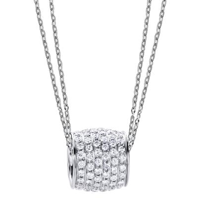 Kette mit Anhänger FIRETTI "Schmuck Geschenk Silber 925 Halsschmuck Halskette Ankerkette", bunt (silberfarben, weiß), Halsketten, Damen, Silber 925 (Sterlingsilber), L: 45cm, mit Zirkonia (synth.) Image