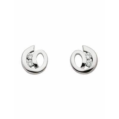 Paar Ohrhänger ADELIA´S "1 Paar 333 Weißgold Ohrringe / Ohrstecker mit Zirkonia", silber, Ohrringe, Damen, Damen, Gold, 333 Gold mit Zirkonia Goldschmuck für Damen Image