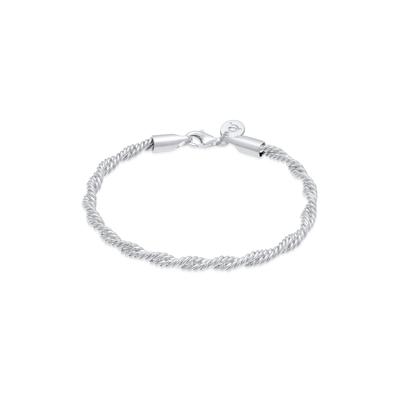 Armband ELLI PREMIUM "Kordel Gedreht Elegant Basic 925 Silber" Gr. 18, silber, Armbänder, Damen, 18cm, ohne Stein, Silber 925 (Sterlingsilber) Image