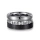 Ring-Set KINGKA "Pyramide, SR6226SBK5,6,7,8" Fingerringe Gr. 64, Edelstahl-Carbon, 12,5 mm, schwarz (edelstahlfarben, schwarz) Herren Fingerringe