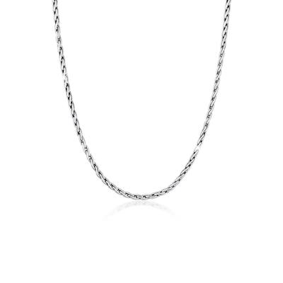 Silberkette KUZZOI "Männer Zopfkette Oxidiert Massiv 925 Silber" Gr. 50, silber, Halsketten, Herren, 50, ohne Stein, Silber 925 (Sterlingsilber), L: 50cm Image