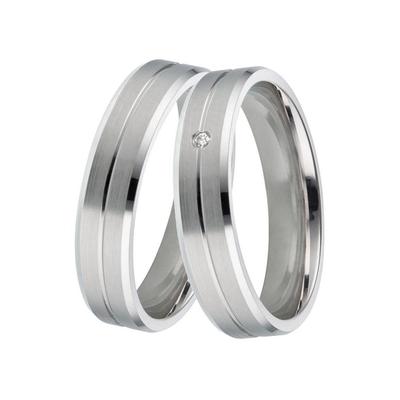 Trauring DOOSTI "Schmuck Geschenk Silber 925 Trauring Ehering Partnerring LIEBE" Gr. 54, silber (silberfarben), Fingerringe, 54, ohne Brillant, Silber 925 (Sterlingsilber), 5mm, Made in Germany, wahlweise mit oder ohne Brillant Image