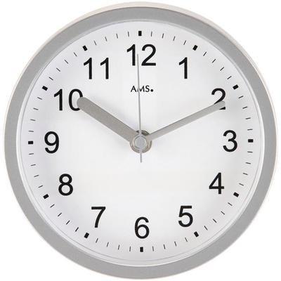 Funkwanduhr AMS "F5926", silber (silberfarben), Wanduhren, H: 5cm, Quarzuhr,Wohnzimmer,Esszimmer,Küche,Arbeitszimmer,Büro, Flur Image
