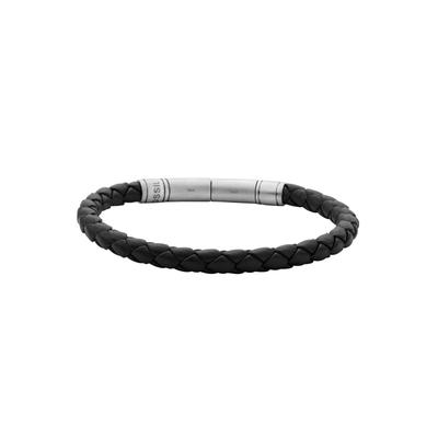 Armband FOSSIL "Schmuck Geschenk Edelstahl Leder Armschmuck VINTAGE CASUAL", braun (edelstahlfarben, braun), Armbänder, Edelstahl-Leder, Edelstahl, Leder Image