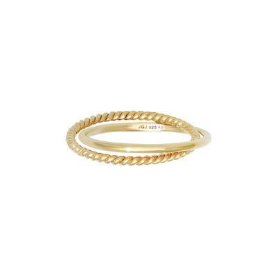Fingerring ELLI "Wickelring Klassik Fein Gedreht 925 Silber" Gr. 64, gold, Fingerringe, Damen, 64mm, ohne Stein, Silber 925 (Sterlingsilber) Image