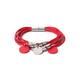 Armband FIRETTI "rot, rund, bicolor, mehrreihig" Armbänder Gr. Metall-Polyester, rot (metallfarben, rot) Damen Armbänder Silber