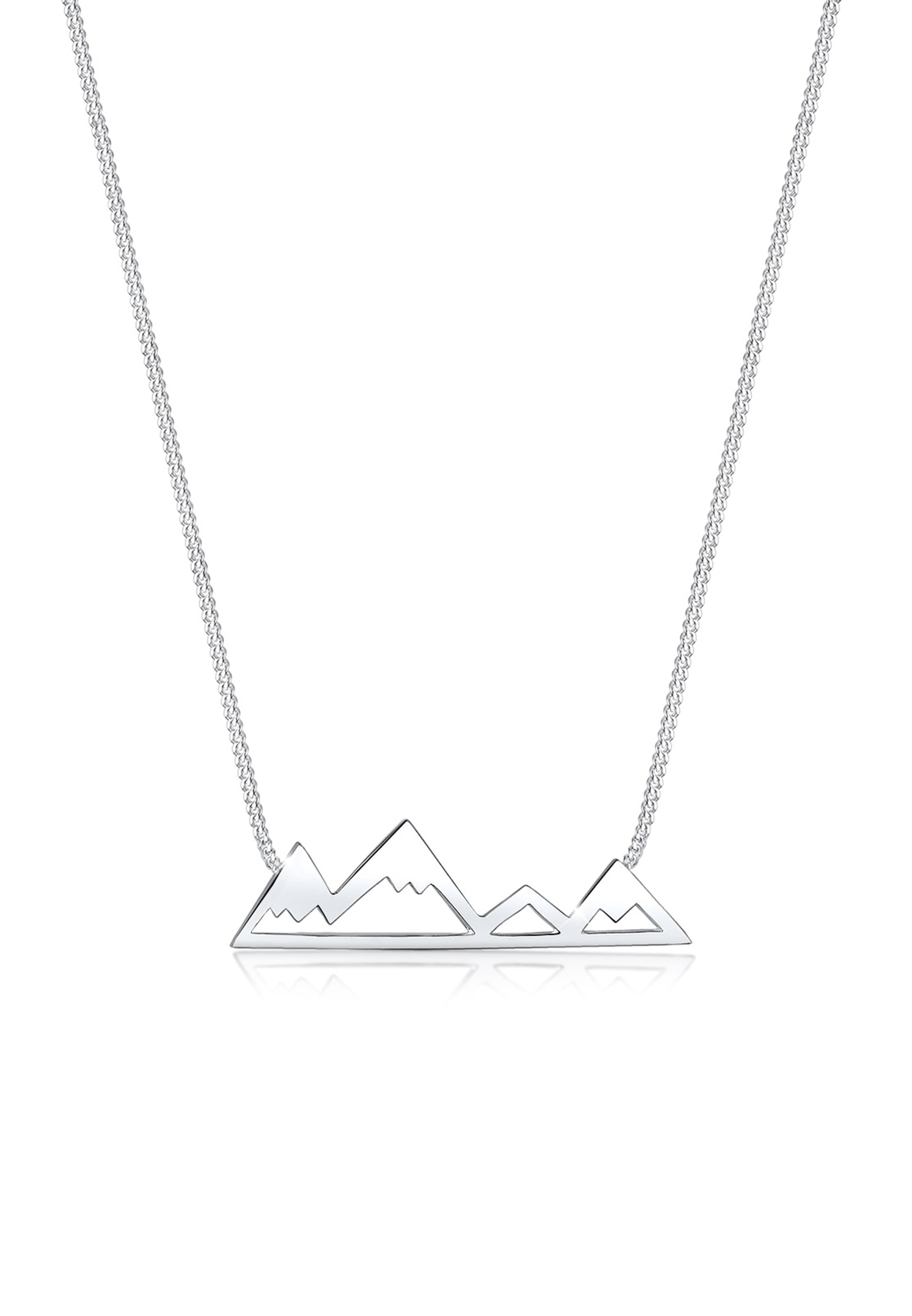Kette mit Anhänger ELLI "Anhänger Berge Mountain 925 Sterling Silber", silber, Halsketten, Damen, 45, ohne Stein, Silber 925 (Sterlingsilber), L: 45