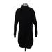 BB Dakota by Steve Madden Casual Dress - Sweater Dress Turtleneck Long sleeves: Black Print Dresses - Women's Size Small