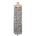 H&M Cocktail Dress - Maxi: Gray Snake Print Dresses - Women's Size Medium