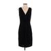 Elie Tahari Casual Dress - Sheath V Neck Sleeveless: Black Solid Dresses - Women's Size 4