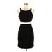 Boston Proper Casual Dress - Sheath Scoop Neck Sleeveless: Black Print Dresses - Women's Size 4