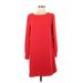 J.Crew Casual Dress - Shift: Red Solid Dresses - Women's Size 2