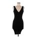 Streetwear Society Casual Dress - Mini Plunge Sleeveless: Black Solid Dresses - Women's Size Medium