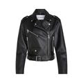 Calvin Klein Jeans Lederjacke "Classic Biker" Damen ck black, Gr. XL, Polyester, Kunstlederjacke mit Reverskragen und Gürtel