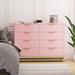 Mercer41 Reetima 8 - Drawer Dresser Wood in Pink | 36.22 H x 47.24 W x 15.75 D in | Wayfair DA731EE017FC4A9A8ADE7F84D7D910FD
