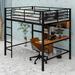 Prestyn Twin Slats Loft Bed w/ Bookcase by Mason & Marbles Metal in Black | 69.7 H x 56 W x 69.7 D in | Wayfair 77712017D9944DDEAF736FFF8389D24D