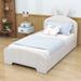 Zoomie Kids Aada Platform Bed Chenille/Upholstered in White | 46 H x 44 W x 81 D in | Wayfair 75B42CDAB99E45309C439871EBCC416C