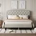 Winston Porter Oliff Upholstered Platform Bed Upholstered in White | 41.7 H x 81.1 W x 60.6 D in | Wayfair 3B1D87F8979D4AF09CDA8217876F1E25