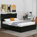 House of Hampton® Jessten Leather Upholstered Platform Heavy Duty Bed w/ 4 Drawer Upholstered in Black | 42.9 H x 61.6 W x 82.7 D in | Wayfair