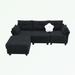 Black Reclining Sectional - Latitude Run® Modern Teddy Velvet Sectional Sofa w/ Storage Ottoman & 3 pillows Polyester | Wayfair