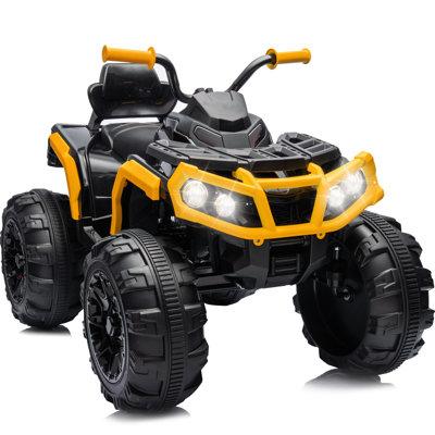 Hikiddo kids ATV 4 Wheeler, 24V Electric ATV Ride-On Toy w/Bluetooth, 400W Motor | 29.5 H x 26 W x 39.5 D in | Wayfair HKBD906USYE1-TK4X1171