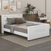 Latitude Run® Zorien Platform Bed w/ Guardrail & Storage Headboard Upholstered/Faux leather in Brown | 36.2 H x 40.9 W x 85.4 D in | Wayfair