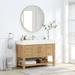 Birch Lane™ Maho 48" Single Bath Vanity in Washed Ash Grey w/ Integrated Stone Sink Top & Mirror Wood in Brown/Gray | Wayfair