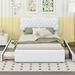 Red Barrel Studio® Quadre Queen Size Upholstery Platform Bed w/ Storage Drawers & Trundle Upholstered/Linen in White | Wayfair