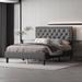 Red Barrel Studio® Terenzia Platform Bed Wood & /Upholstered/Linen in Gray | 39.8 H x 54.3 W x 76.4 D in | Wayfair C5B81BADAFE94994BB5699CA78973593