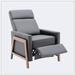 Recliner Chair - Accent Chair - Corrigan Studio® Wood-Framed PU Leather Recliner Chair Faux Leather in Black/Brown | Wayfair